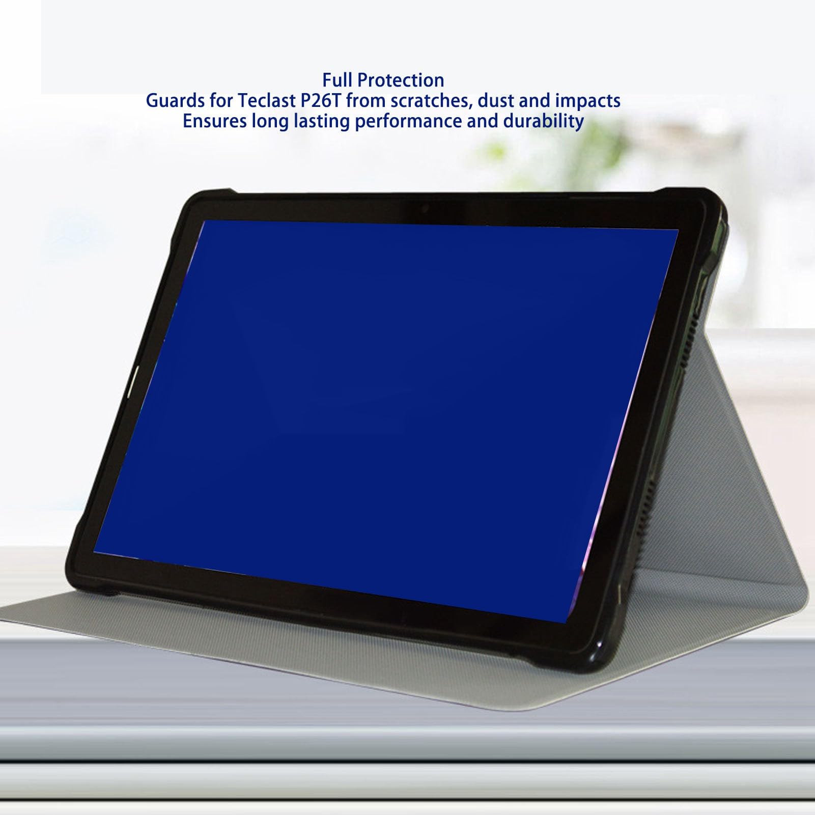 P8ST タブレット 三つ折りスタンド機能付き透明背面タブレットケース タブレットケース グレー スタンドカバー付き Androidタブレット本体